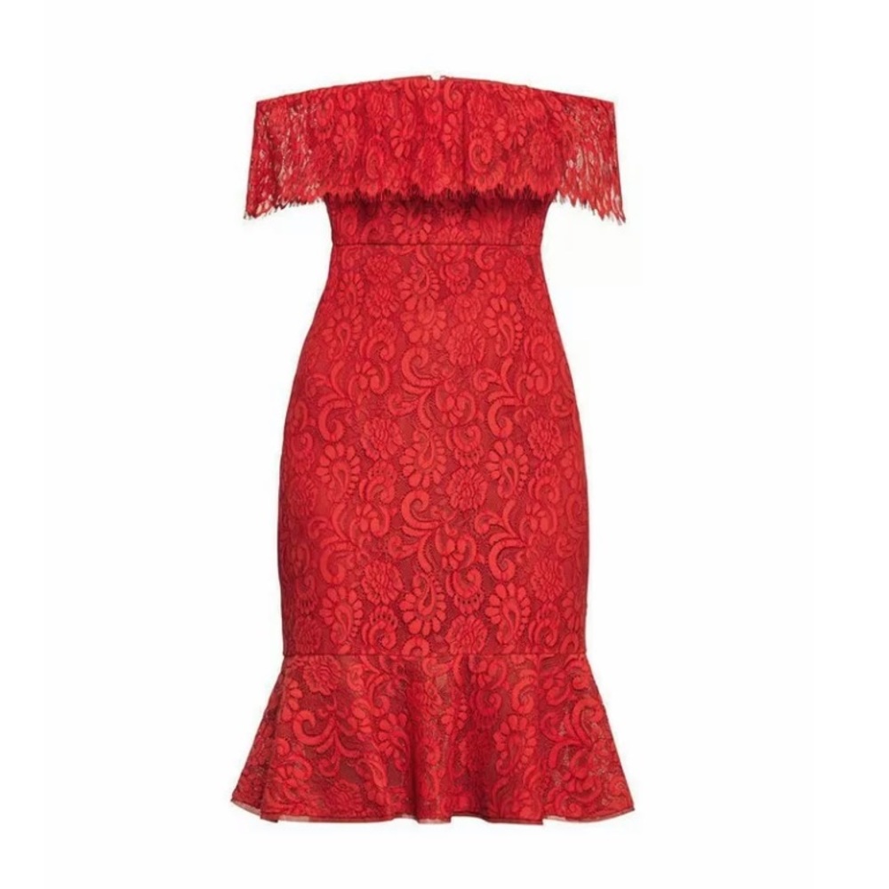 BCBG red lace dress